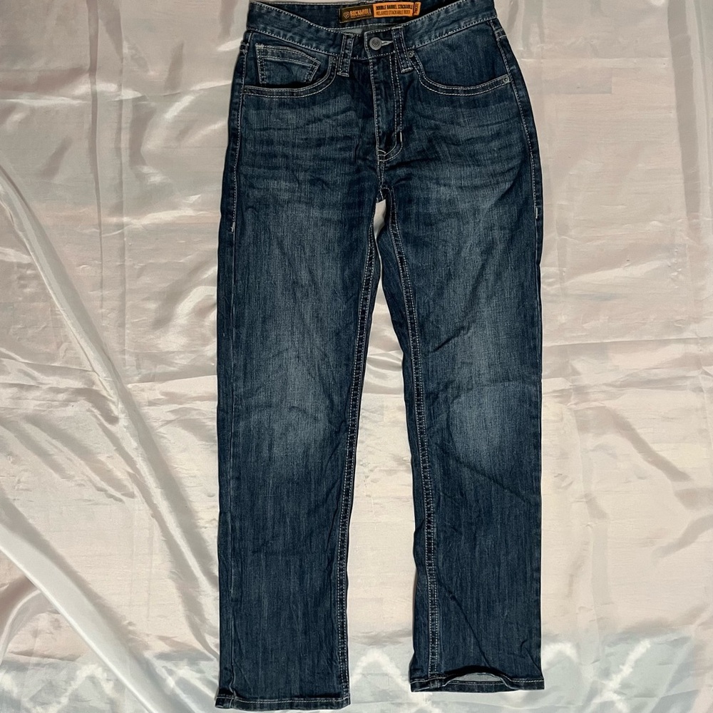 Rock&Roll Men’s Double Barrel Stackable Relaxed Bootcut Jeans Sz 28x32